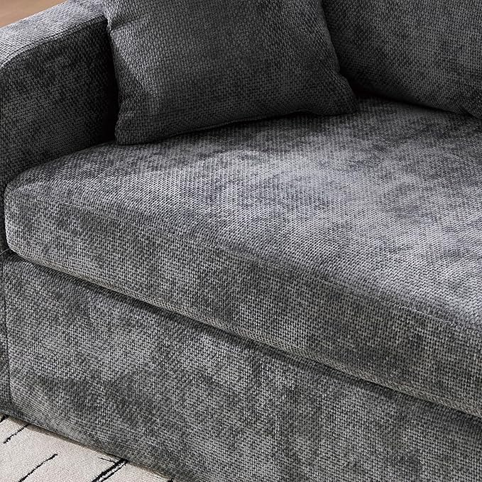 44 Modern Oversized Accent ChairsReading Chair for Bedroom BigChenille Grey Upholstered ArmchairOversized Chair for Living Room Comfy