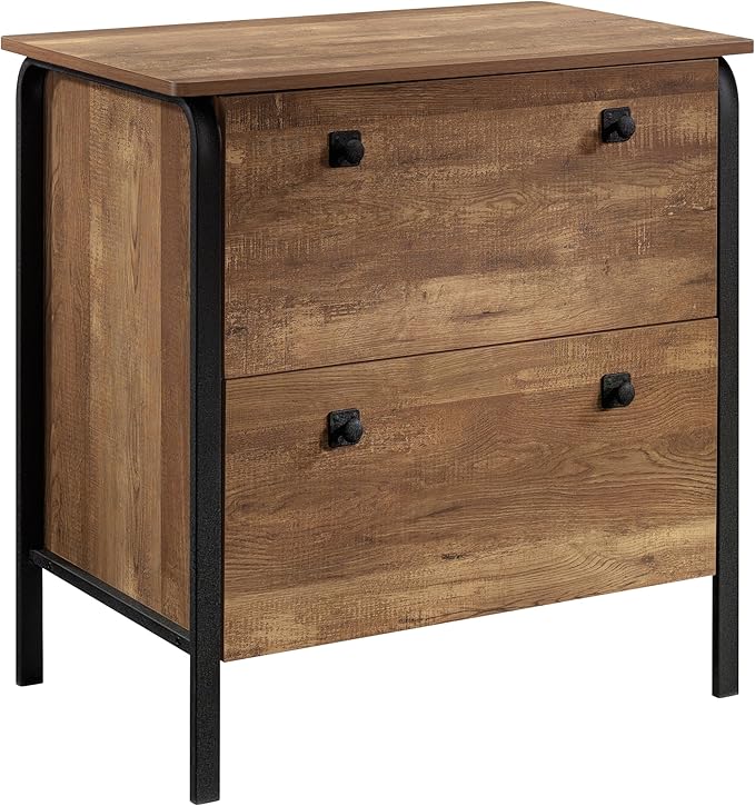 Lateral 2 Drawer Small File Cabinet with Lock Under Desk Locking Drawers Storage Cabinet Organizer for HomeModern Office Filing CabinetsOakdk
