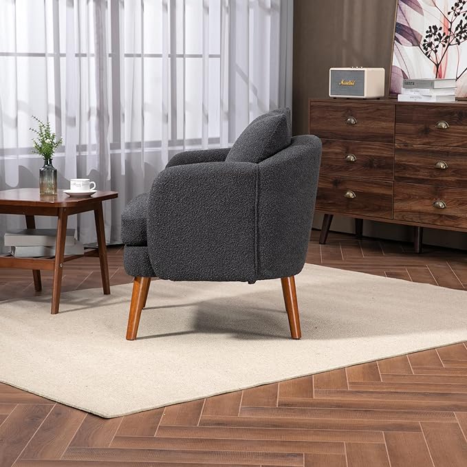 Wood Frame Armchair Modern Accent Chair Lounge Chair for Living Room