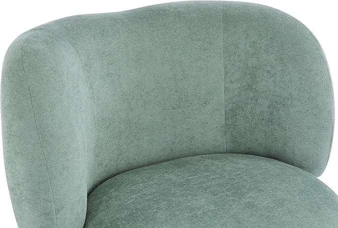 Christopher Knight Home Lily Solid Wood Wingback Accent Chair Fabric Upholstered Club Chair Curved Backrest Single Sofa Comfy Reading Lounge Chair for Living Room Soft Cushion Seating Green