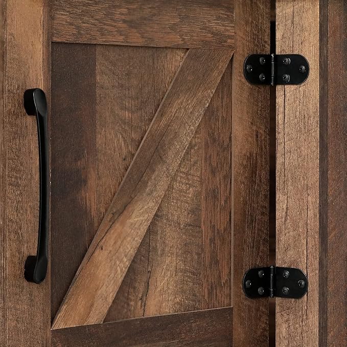 Furinno Cabinet Stand with Storage for TV up to 65 Inch 70 Inch Rustic Brown