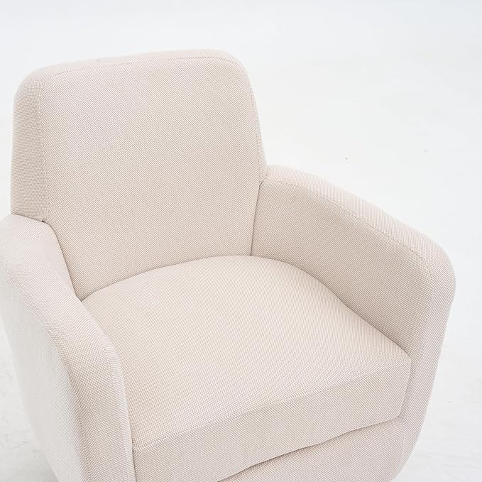 360 Degree Rotation Armchair Cotton Linen Skin Friendly Fabric Ergonomic Design Living Room Chair Bedroom Chair Living Room Chair Suitable for Indoor Home