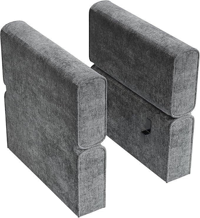 GAOMON Chenille Armrest Module for Modular Sectional Sofa 90°-180° Adjustable Sofa Armrest A Pair of Couch Armrests for Sectional Sleeper Sofa Gray