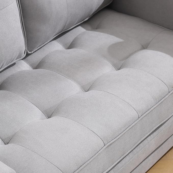 Futon Sofa Bed Convertible Folding Futon Couch Breathable Small CouchAdjustable Pull Out Chaise Lounge for Compact Living Studio in Living Room and Bedroom Offices Loveseat (Light Gray+Holder)