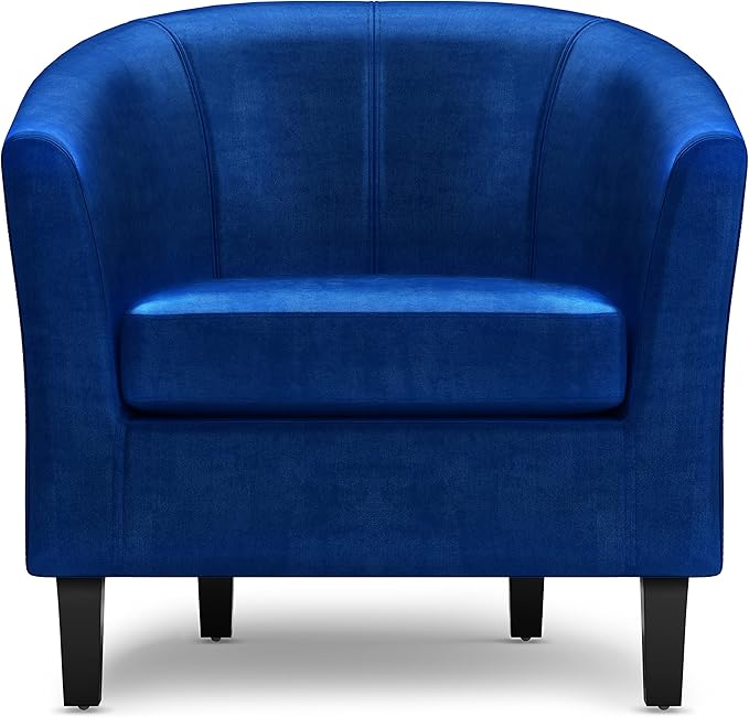 SIMPLIHOME Austin 30 inch Wide Tub Chair Tub Chair in Blue Velvet Fabric