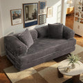 4-in-1 Folding Sofa Bed 78 Oversized Corduroy Sleeper Chair Convertible Loveseat to Floor Bed with Storage Pockets Boneless Design for Living Room Bedroom &amp Small Spaces
