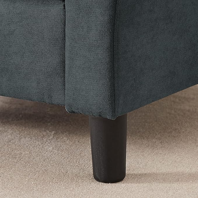 Sofa Accent Chair 35 Reading Chair for Bedroom Modern Linen Fabric Armchair Single Sofa Chair Comfy Arm Chairs for Living RoomBedroom Dark Grey/Blue Grey