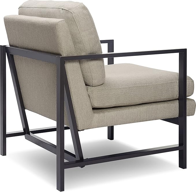 Tommy Hilfiger Russell Bronze Metal Frame Accent Chair Linen