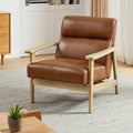 Art Leon Genuine Leather Recliner Chair with Arms 105° Ergonomic Design &amp Solid Wood Frame - Premium Leather Lounge Chair for Living Room Office Man Cave (Brown)