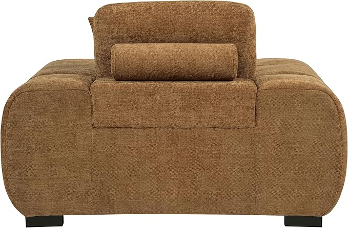 Coaster Home Furnishings - Octavia - Fabric Upholstered Track Arm Accent Chair with Curved Shape Tufted Waterfall Seat and Reversible Back Cushion - Living Room - Amber - 509343