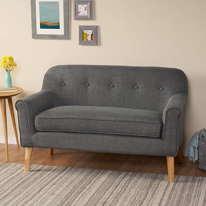 Christopher Knight Home Mariah Mid-Century Modern Loveseat Grey
