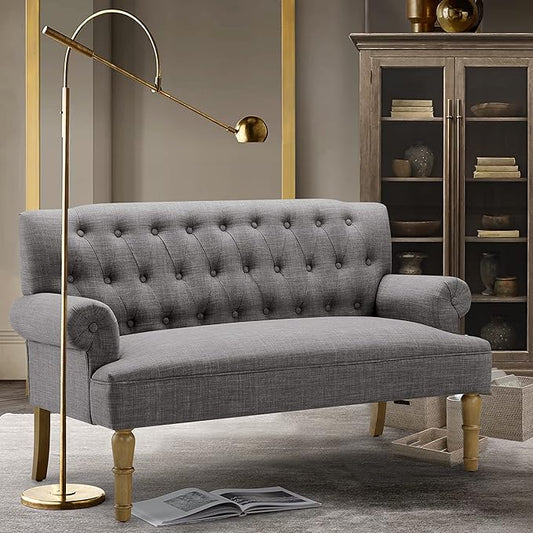 Rosevera Drennan Loveseat Sofa for Living Room Couch in a Box Sofa para Sala Love Seats Furniture Long Couches Settee Textile Gray