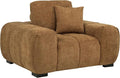 Coaster Home Furnishings - Octavia - Fabric Upholstered Track Arm Accent Chair with Curved Shape Tufted Waterfall Seat and Reversible Back Cushion - Living Room - Amber - 509343