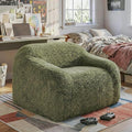 Furniture of America Fexon Modern Upholstered 1-Seater Foam Sofa Chair with Curved Arm Compressed Couch in a Box No Assembly Required for Living Room Home Theater and Office Sage Green