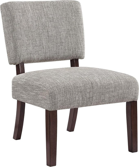 OSP Home Furnishings Jasmine ‎Mid-Century Modern Accent Chair with Wood Legs Tweed Charcoal Fabric