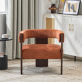 Christopher Knight Home Nettie Modern Accent Chair for Living Room Velvet Fabric Single Lounge Sofa Chair with Wooden Frame Comfy Reading Chair for Bedroom Lounge Armchair with CushionBurnt Orange