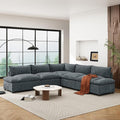 Merax 115.5 Modular Sectional Sofa Upholstery 5 Seat Versatile Couch Set L Shaped Indoor Furniture with Plush Cushions Hidden Storage Compartments for Living Room Lounge or Office Dark Gray