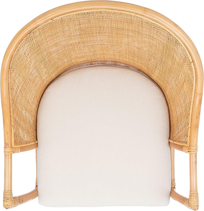 Safavieh Home Collection Dustin Rattan Cushion Accent Chair Natural/White