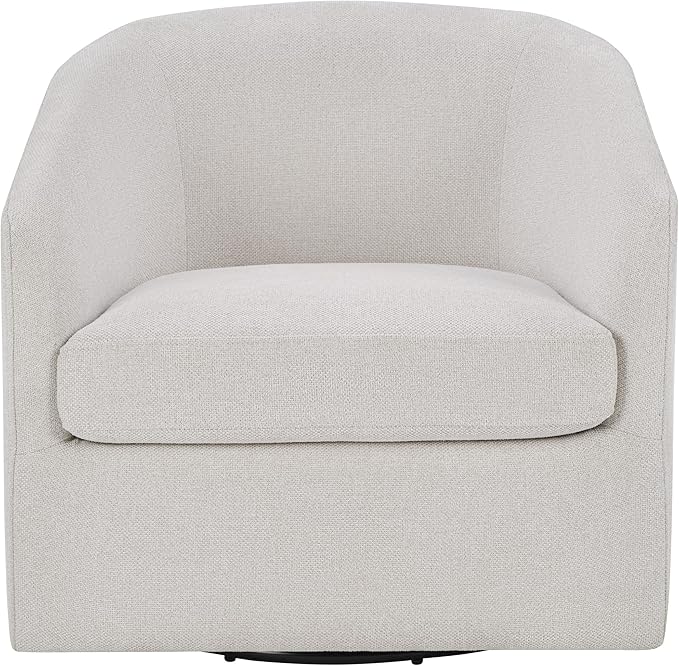 OSP Home Furnishings Parker Upholstered Swivel Tub Accent Chair Cream Fabric