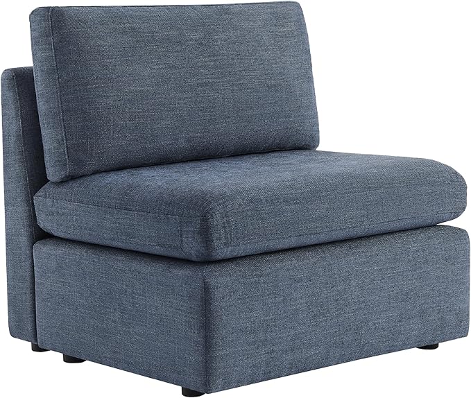 CHITA Modern Upholstered Middle Module for Modular SectionalSectional Sofa Couch Accent Armless Chair Blue