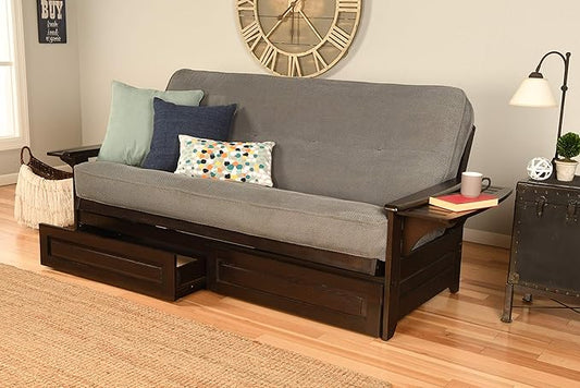 Kodiak Furniture Phoenix Full Size Futon in Natural Finish Linen Stone