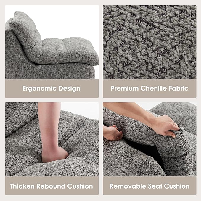 STARY Upholstered Accent Sofa Modern Armchair with Soft Cushioned Seat Stylish Sofa for Living Room Bedroom or Office