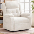 Power Recliner Chair for Adults Oversized Electric Recliner with Thickened Cushions Chenille Fabric Reclining Chair for Living Room Bedroom Beige