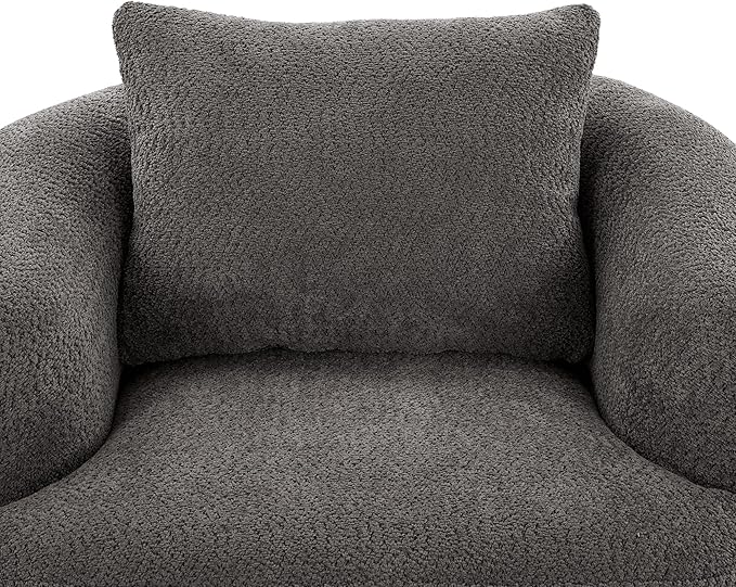360° Swivel Accent Chair Boneless Barrel Armchair Ergonomic Upholstered Nursery Chair for Living Room Bedroom Comfy Boucle Fabric