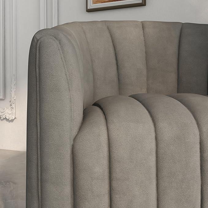 Swivel Accent ChairCuddle Modern Barrel ArmchairComfy Velvet Round Chair with Metal Base for Living Room Bedroom(Gray)
