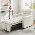 Sleeper Chair 3 in 1 Convertible Pull Out Chair Sleeper with Bracket and Cup Holder Chairs Bed Sleepers for Adults Adjustable Sofa Bed Chairs for Living Room Small Spaces Beige