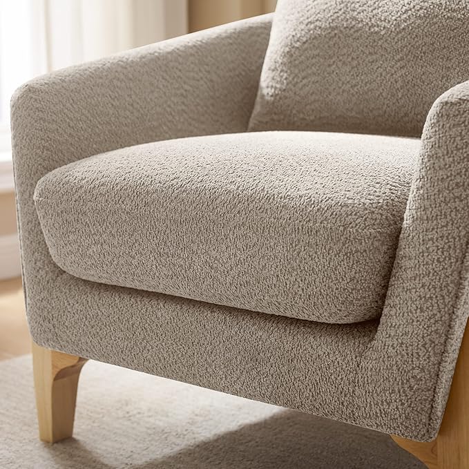 VANOMi 32 Living Room Chairs Comfy Chair for Bedroom with Thick Cushion Sharpe Arm Chair for Reading Office Apartment Camel