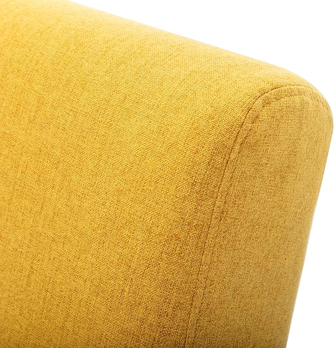 Generic Wire Metal Frame Slipper Chair Armless Accent Chair Lounge Chair for Living Room Bedroom Home OfficeYellow Linen