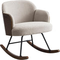 Coaster Home Furnishings - Paige - Wood - Upholstered Rocking Chair with Boucle Fabric Metal Legs and Foam Seat - Living Room or Nursery - Beige - 602625