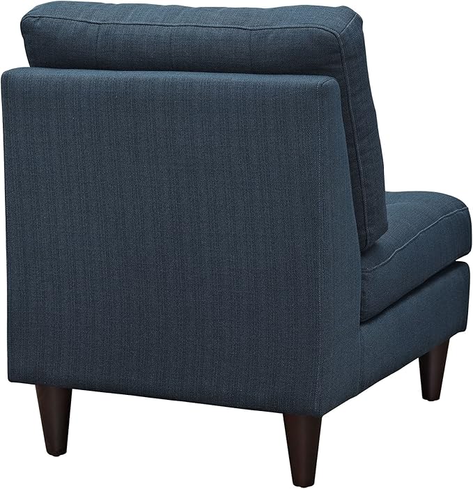 Modway Empress Mid-Century Modern Upholstered Fabric Side Armless Lounge Accent Chair Azure