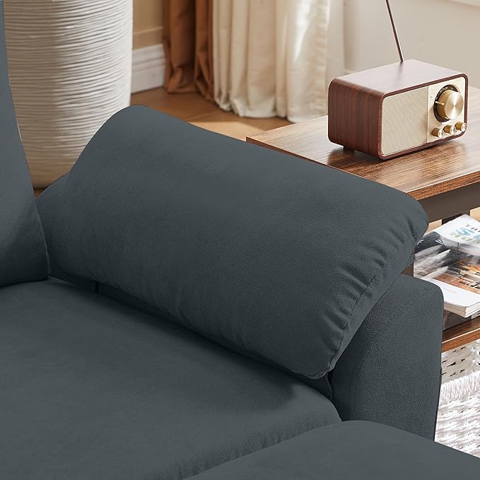 79 Convertible Sectional Sofa Small L Shaped 3-Seat Couch with Reversible Chaise Modern Linen Sofas Couches for Living Room Apartment and Small Space Dark Grey