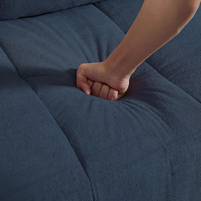 102 L Shape Sectional Couch6 Seat Convertible Modern Corner Sofa Sectional with Removable Covers for Living Room Blue