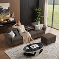 108 Sectional Sofa Convertible L Shaped Sofa with Ottoman and Large Storage 4 Seat Sectional Couch with Cup Holder Couches for Living Room Apartment Office (Brown)