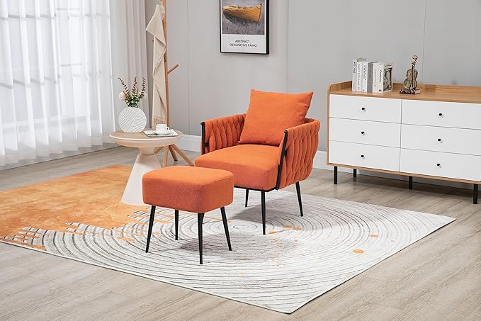 Velvet Accent Chair Modern Upholstered Armchair Tufted Chair with Metal Frame Single Leisure Chairs for Living Room Bedroom