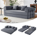 79'' Convertible Sofa Bed 5-in-1 Folding Corduroy Sleeper Couch with Pull Out Bed Oversized Modular Floor Sofa No Assembly Space-Saving Guest Bed for Apartment Living Room Bedroom (Dark Gray) | Co