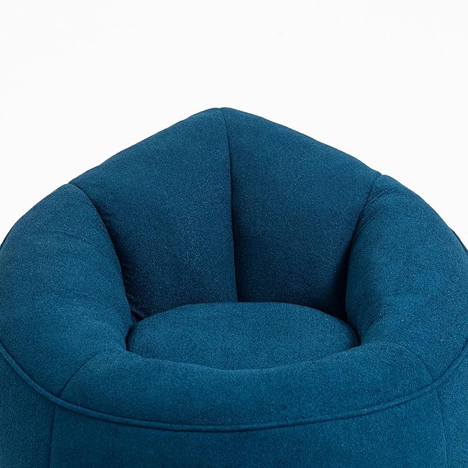 Small Bean Bag Chairs for Adults Single Sofa Chair with Ottoman Footrest Bean Bag Couch for Teens with Foam Filler Included Comfy Soft Lazy Sofa for Small Space/Living Room/Bedroom/Study