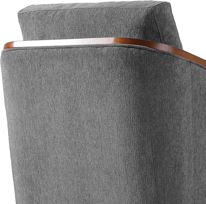 UIXE Swivel Accent Chairs Set of 2 Chenille Barrel Club Chair Upholstered Armchair for Living Room Contemporary Arm Chair Bedroom Reading Seat Nook Single Sofa with Back Pillow - Dark Gray