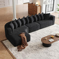 131” Oversized L Shaped Couch with Left Facing Chaise Corner Curved Modular Sectional Sofa with 10 Throw Pillows Chenille Memory Foam Compressed Sleeper Sofa Couch for Living Room Office Black