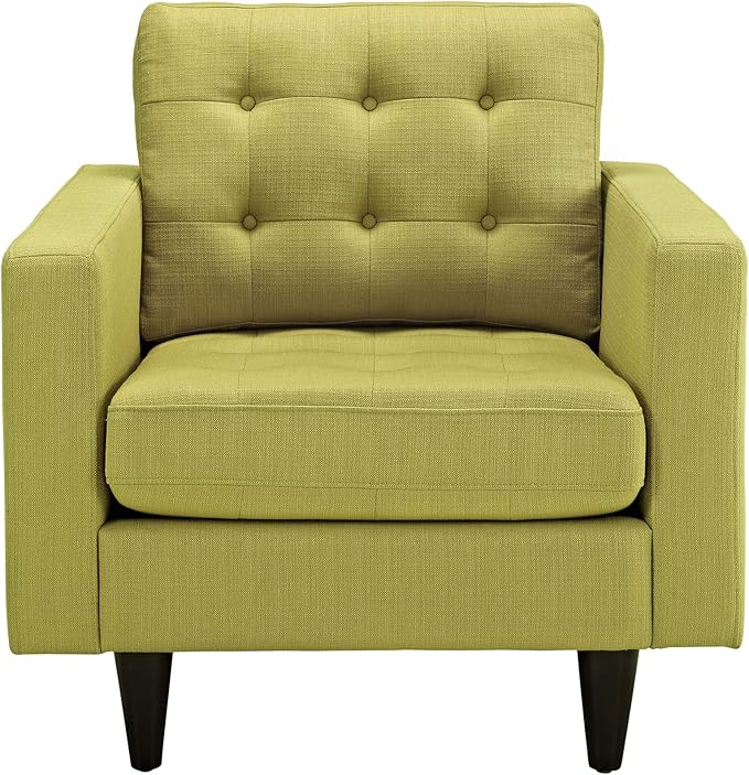 Modway EEI-1013-WHE Empress Mid-Century Modern Upholstered Fabric Armchair in Wheatgrass