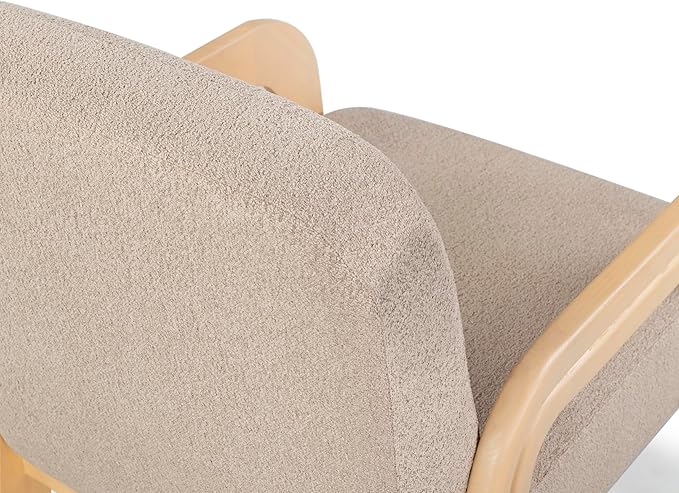 SAFAVIEH Couture Collection Roslina Light Brown Boucle/Natural Accent Chair (Fully Assembled)