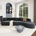 Merax Modern Minimalist Large 2-Piece Sectional Curved Chenille Sofa with 3 Pillows and High-Density Foam for Luxurious Comfort and Seamless for Living Room Bedroom Grey