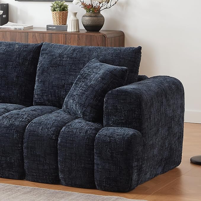 108 Inch Oversized Cloud Modular Sectional Sofa with Left Facing Chaise L Shaped Floor Lounge Couch Comfy Tufted Chenille Boneless Sofa with Deep SeatNo Assembly Required for Living Room Office
