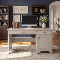 Chogori 47 Solid Wood Executive Desk Farmhouse Office Computer Desk with 2 Drawers &amp Storage Cabinet Wooden Writing Table for Home Office Study Bedroom (Gray)