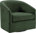 OSP Home Furnishings Parker Upholstered Swivel Tub Accent Chair Green Fabric