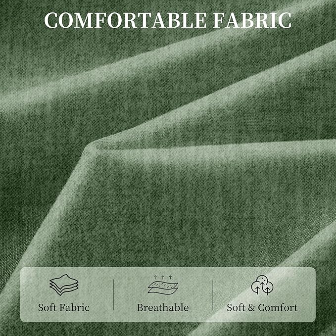 Accent Chair with Pillow Upholstered Mid Century Chair Living Room Chair Comfy Reading Chair with Thick Cushion Solid Wood Frame Armchair for Small Space Bedroom Balcony Green Set of 2