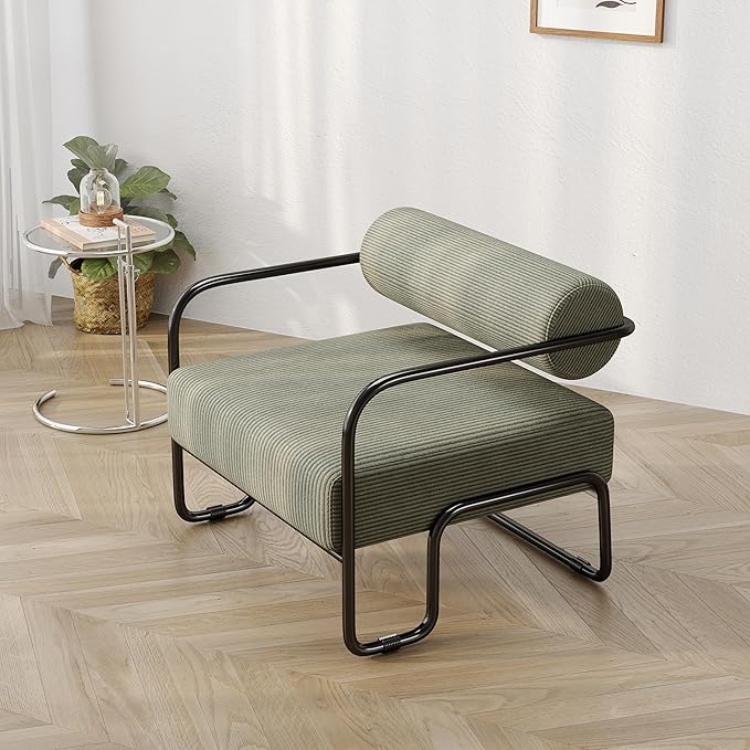 Living Room Iron Sofa Chair Lazy Individual Chair Balcony Leisure Chair (Color: Brown)